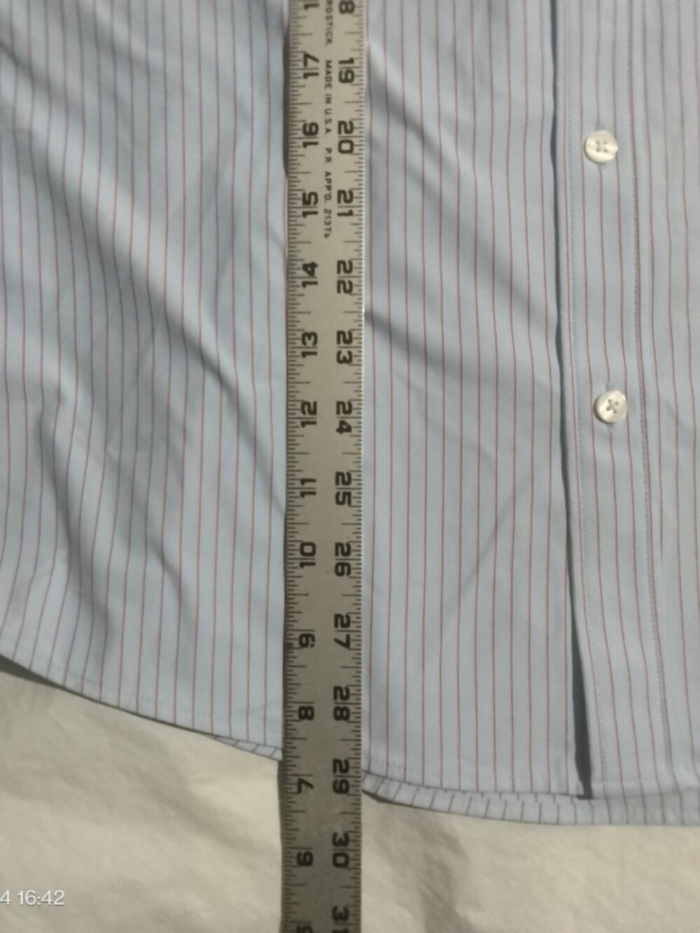 Rhone Commuter Button Shirt Slim Fit Mens L Blue Burnt Coral Stripe Performance - Picture 3 of 7